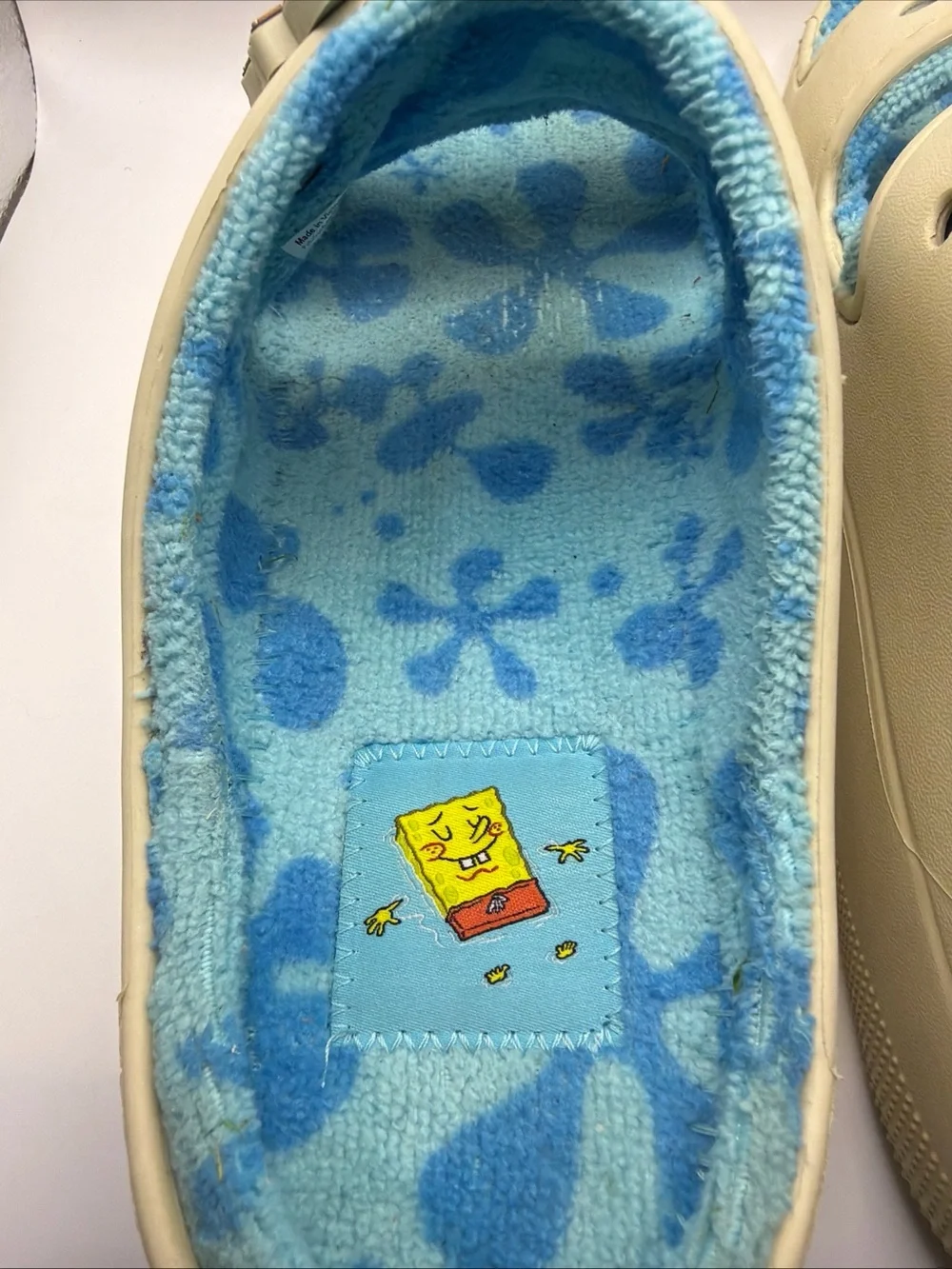 CROCS SpongeBob Cozzzy Terry Sandals Sandi Bone Men's 10 Goo Lagoon Patrick W 12